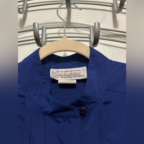 Vintage The ascot collection by lady arrow women’s size 18 blouse blue button - Picture 6 of 7